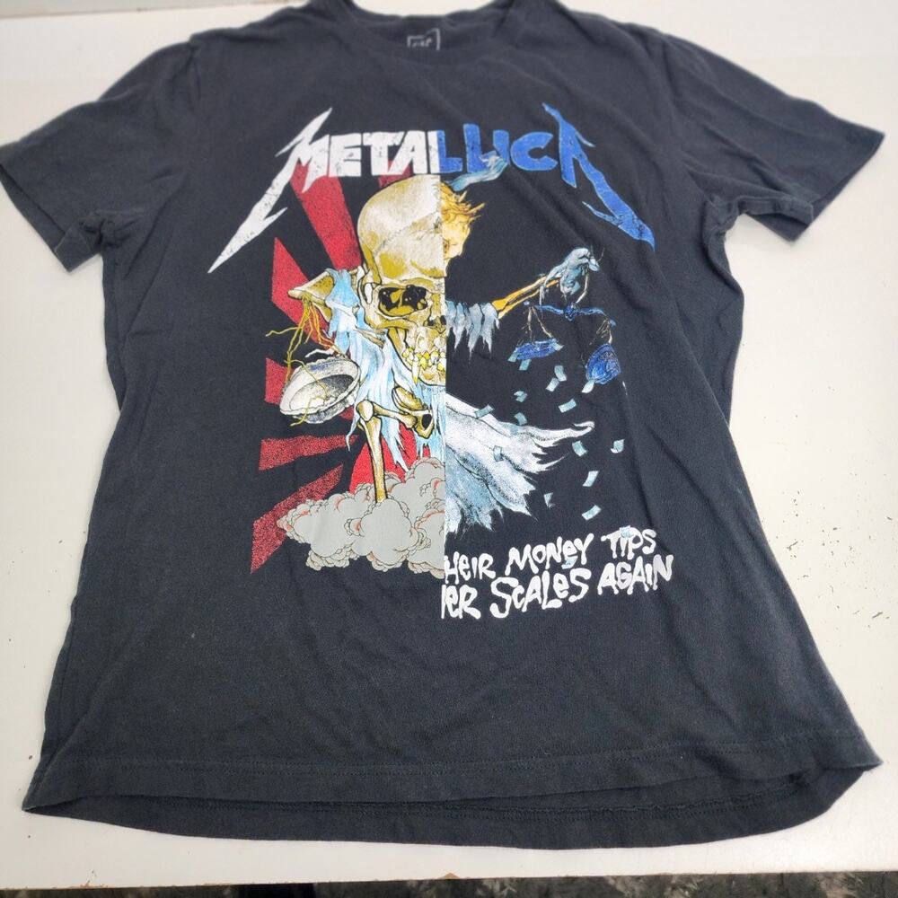 Metallica Album GAP Brand Black Short Sleeve Tee Shirt Men's Size M
